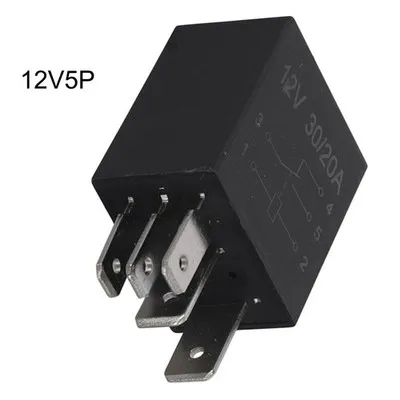 2PCS Easy to Use 5 Pin Automotive Relay Nylon Shell Rust Resistant 12/24V 30A