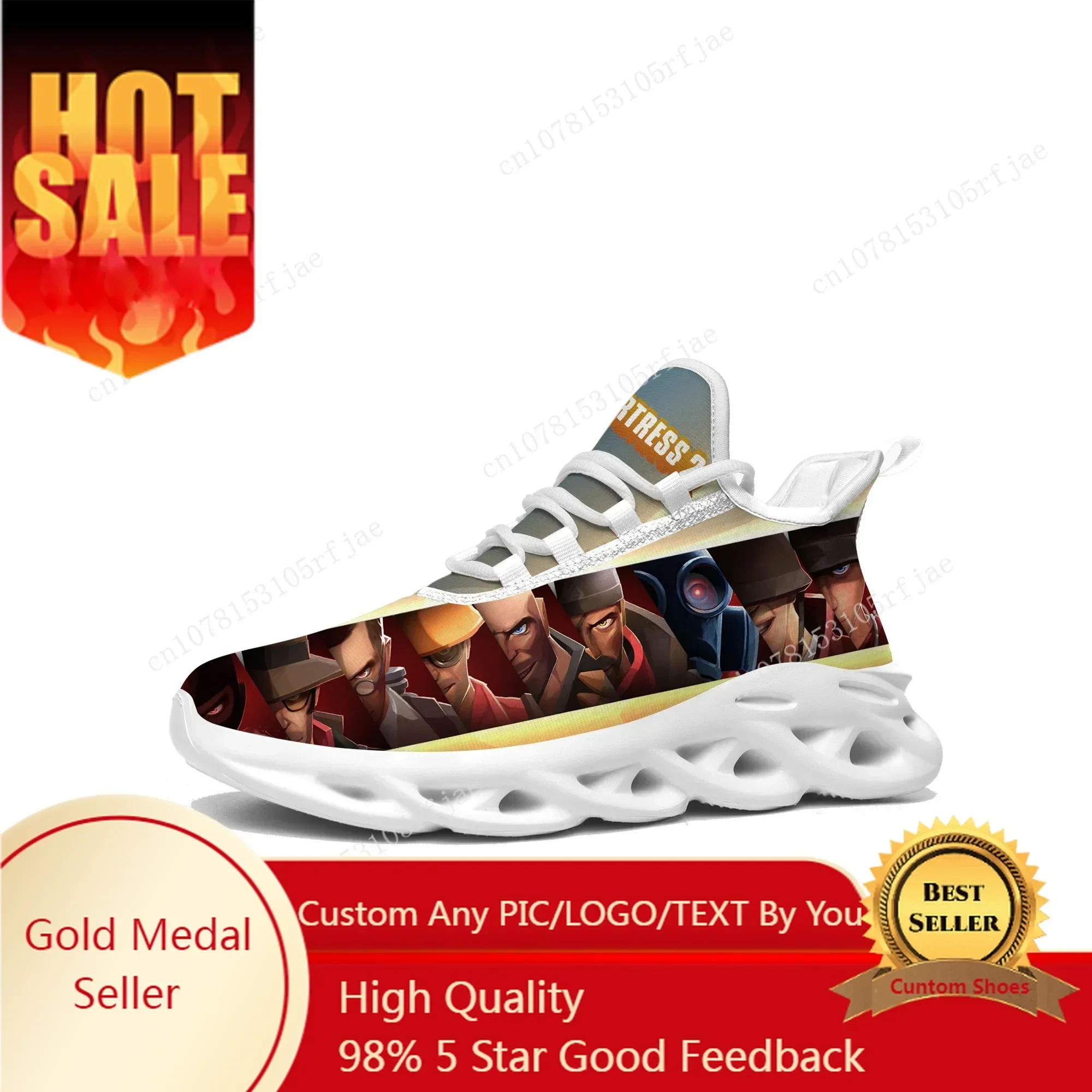 

Team Fortress 2 Sneakers Cartoon Game Mens Womens Fashion Sports Running Shoes Custom Built Lace Up Shoes