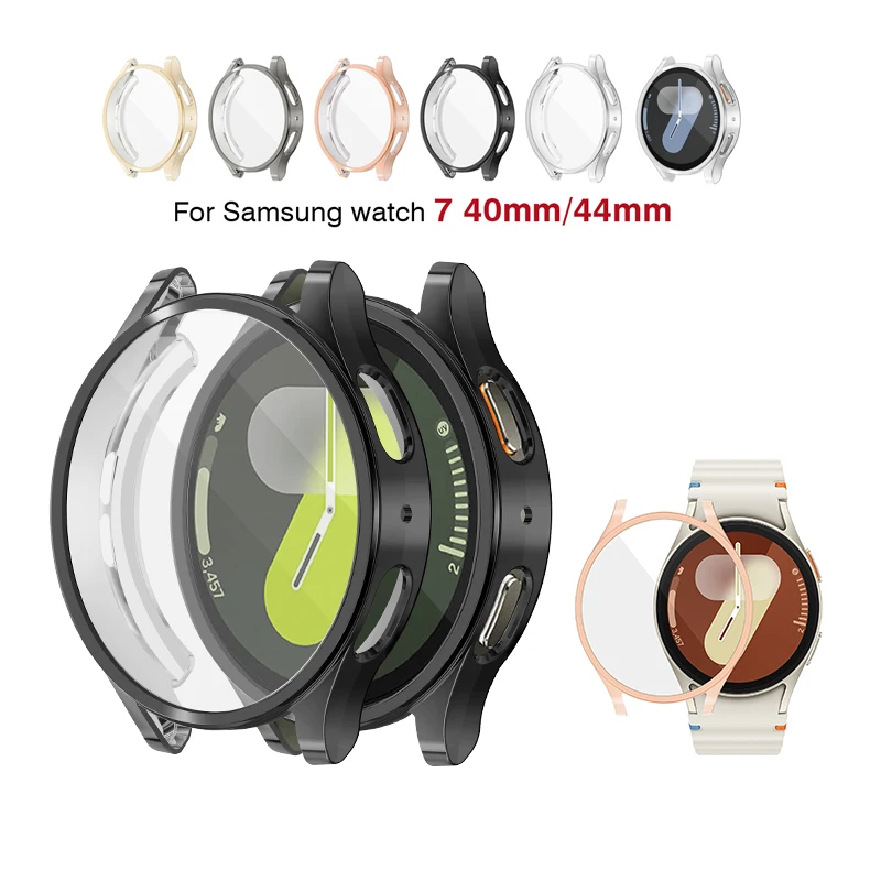 For Samsung Galaxy Watch 7 40mm 44mm TPU Soft Cover Protective Electroplated Protector Case