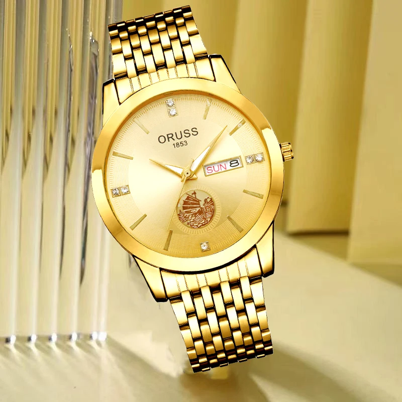 นาฬิกาผู้ชายหรูหราใหม่บุคลิกภาพแฟชั่นทนทานปฏิทินคู่ all-in-one บรรยากาศเกาหลีนาฬิกาผู้ชายขายร้อน