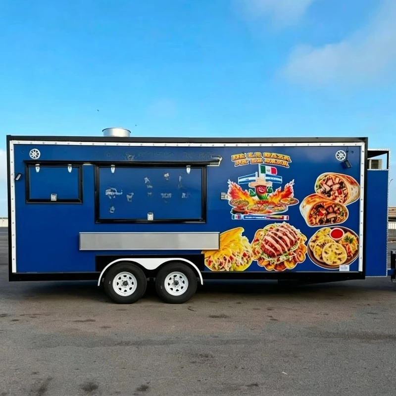 Fully Equipped Mobile Food Trailer with Full Kitchen Towable Mobile Food Truck for Taco  BBQ Snacks Coffee ice Cream