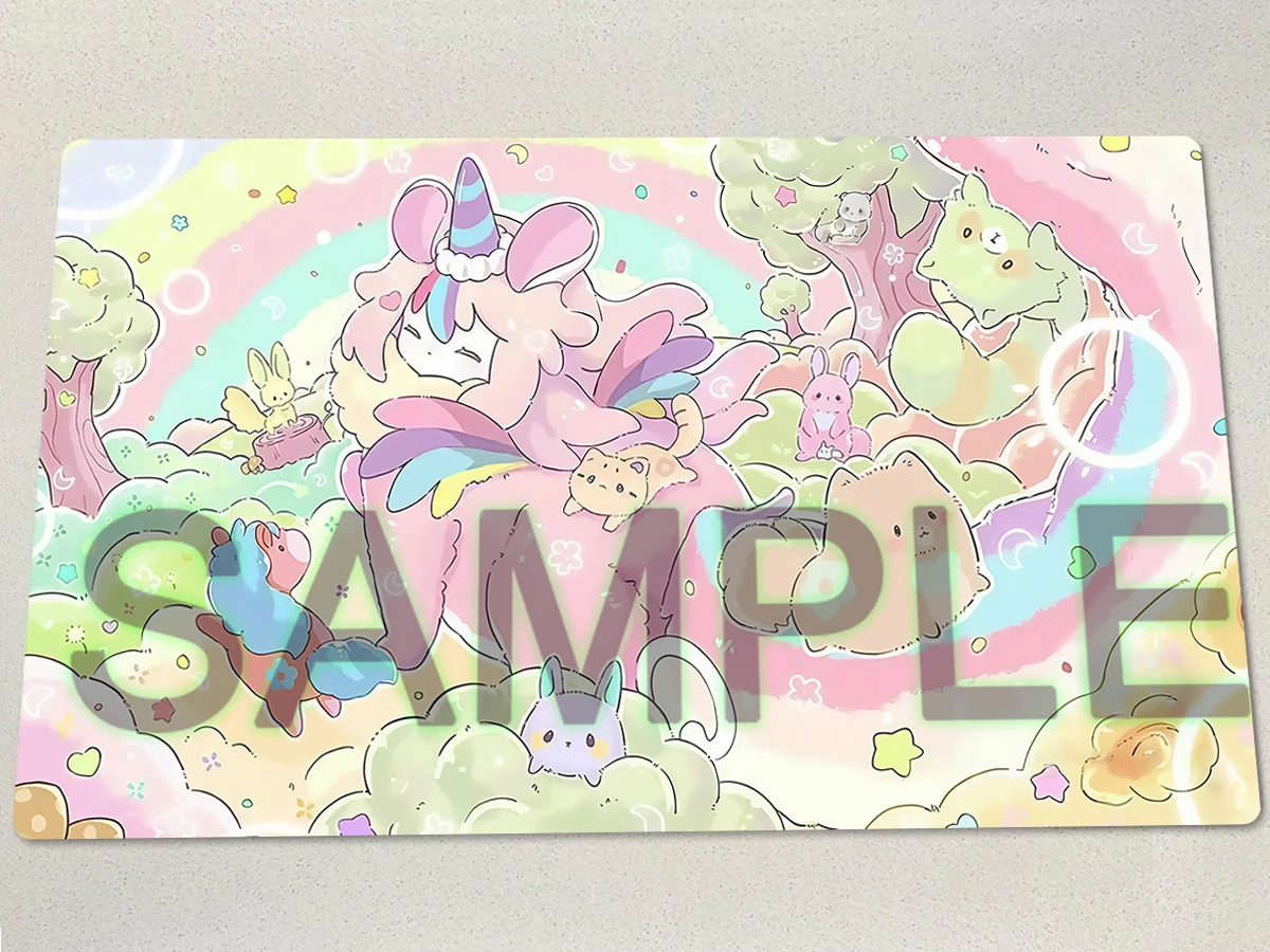 

YuGiOh Melffy Mommy Play Mat Melffy Rabby TCG CCG Mat Melffy Puppy Board Game Trading Card Game Mat Rubber Mouse Pad Free Bag