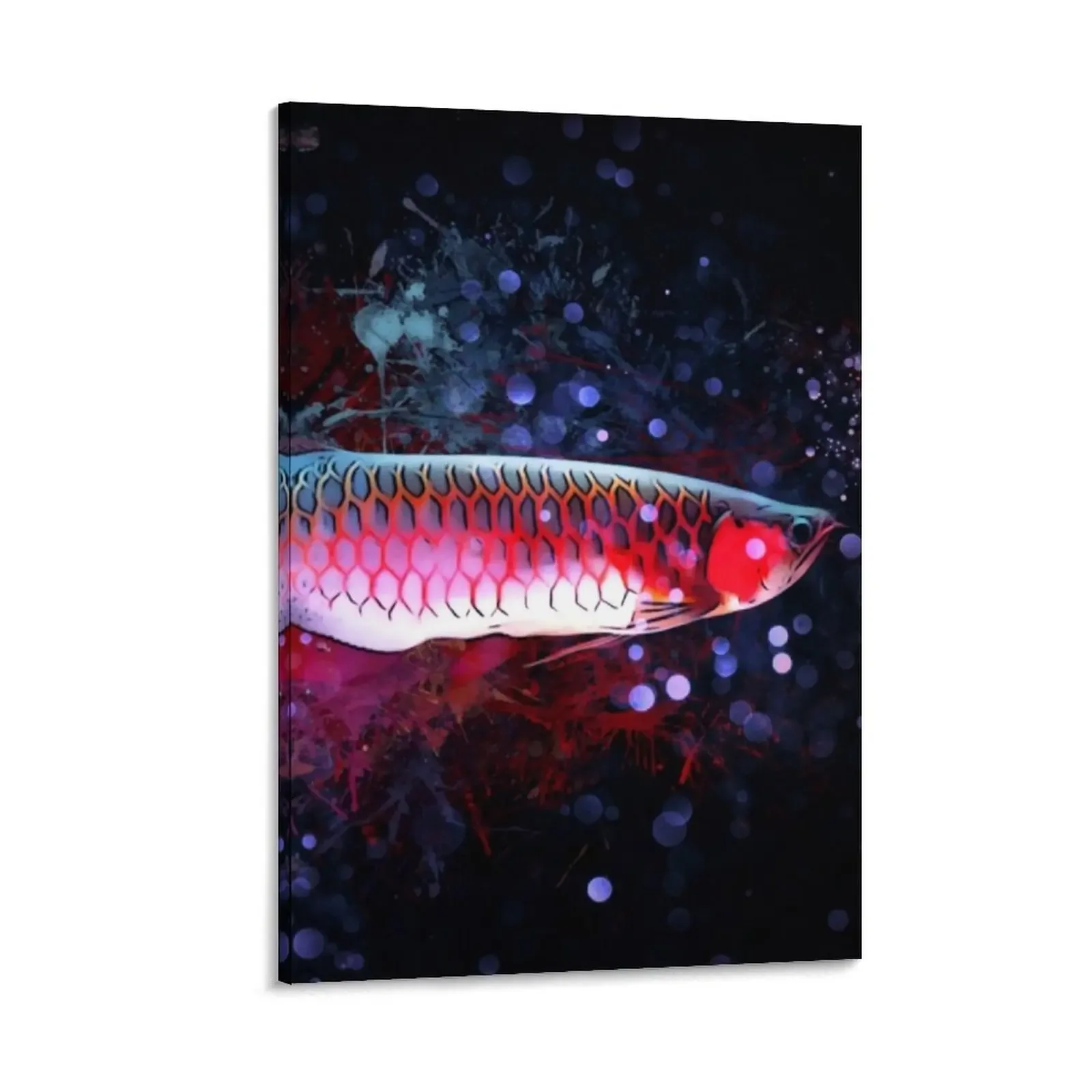 

A Candy Apple Red Arowana Fish Portrait Canvas Painting decoration aesthetic cute room decor decorative pictures for the room