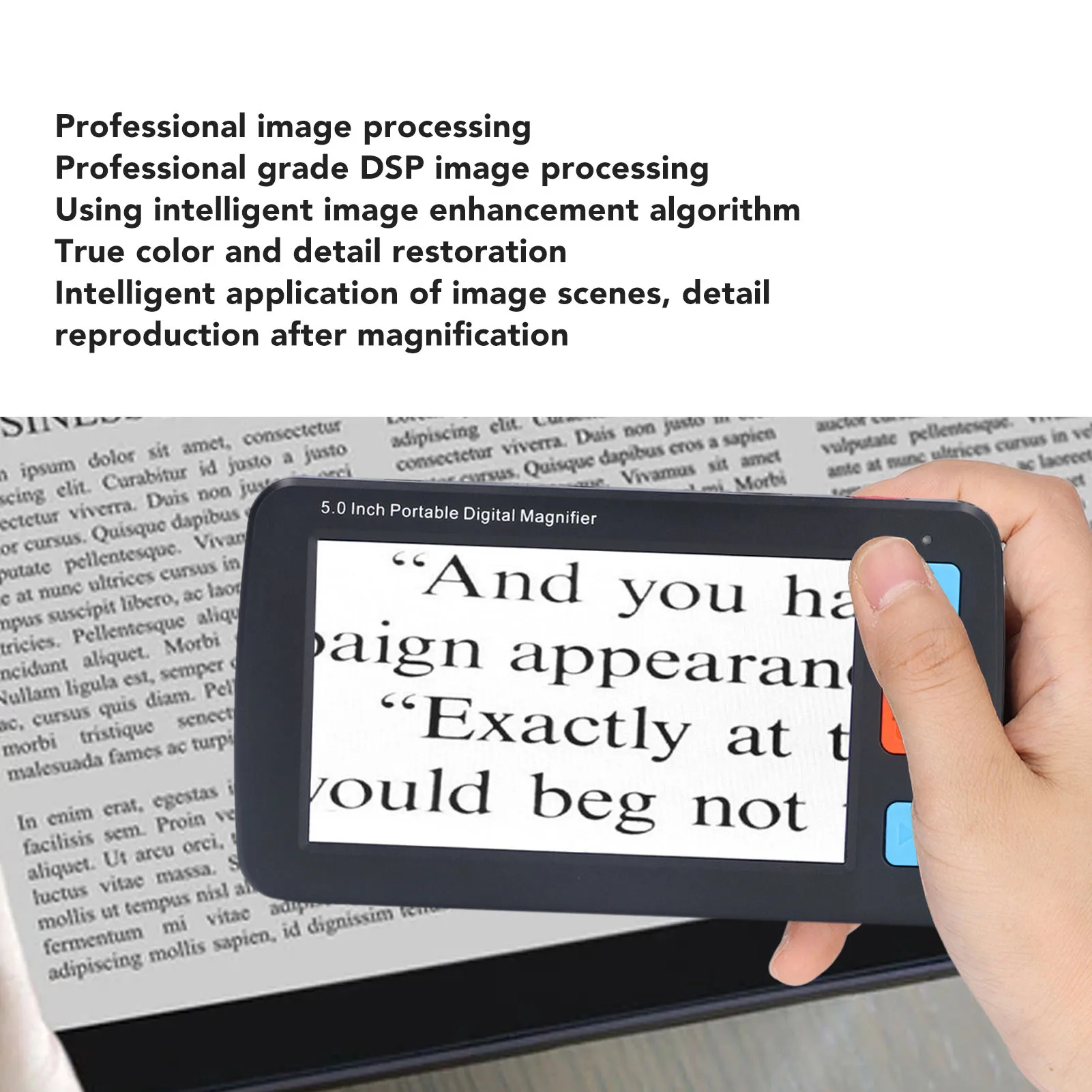 

4,3-дюймовая портативная цифровая лупа для видео, 2-кратный зум-32X, поддержка AV-выхода к телевизору, ручная электронная цифровая лупа для чтения