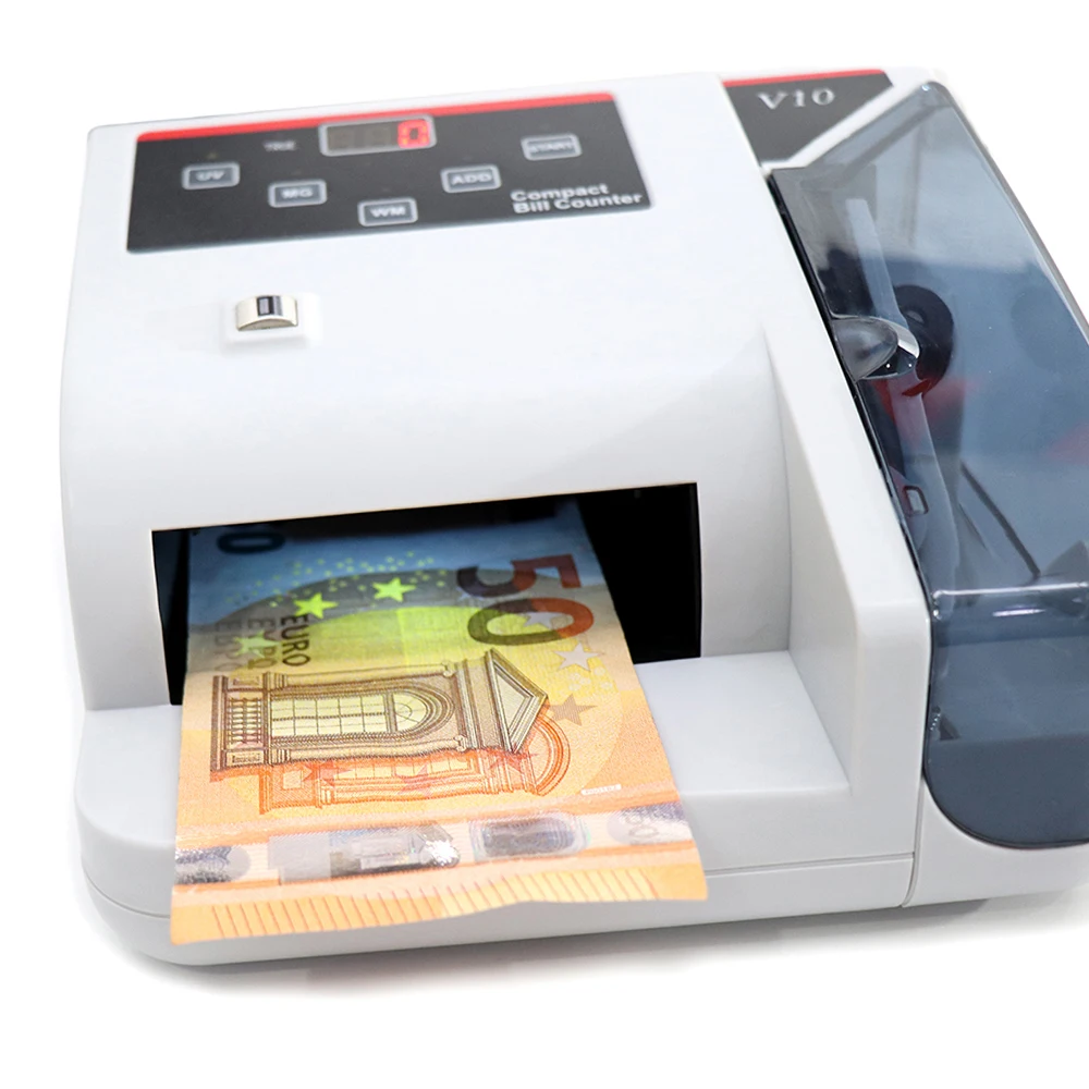 Portable Mini Money Counter Worldwide Currency Cash Banknote Bill Counting Machine Detector with UV/MG/WM Counterfeit Detection