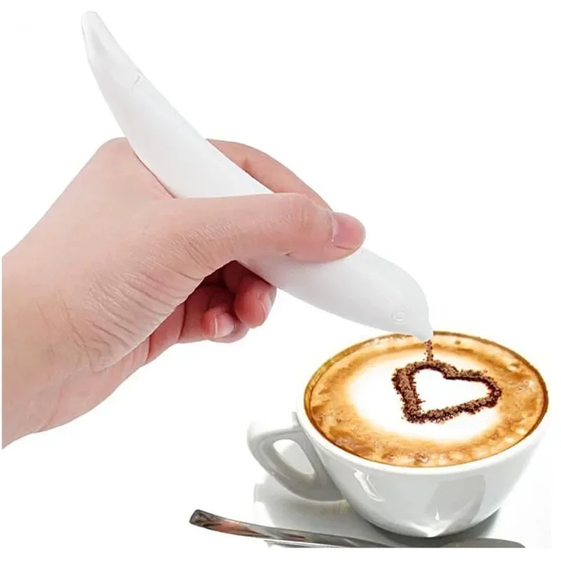 Electrical Latte Art Pen for Coffee Cake Spice Pen Creative Cake Decoration Pen Coffee Carving Baking Pastry Tools Stencils