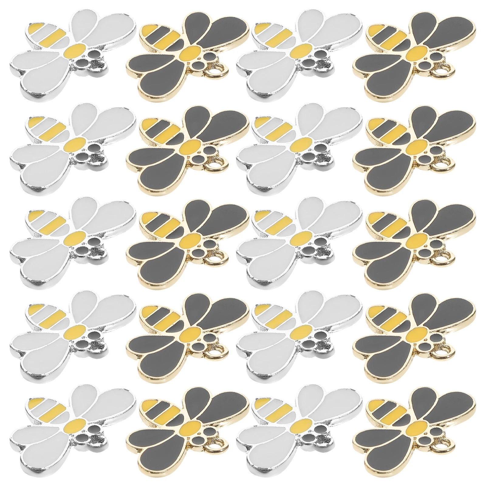 

20pcs Alloy Bee Pendant Mini Charms for Jewelry Making Bulk Cute Hanging Bead Earrings Handicraft Projects Safe Smooth