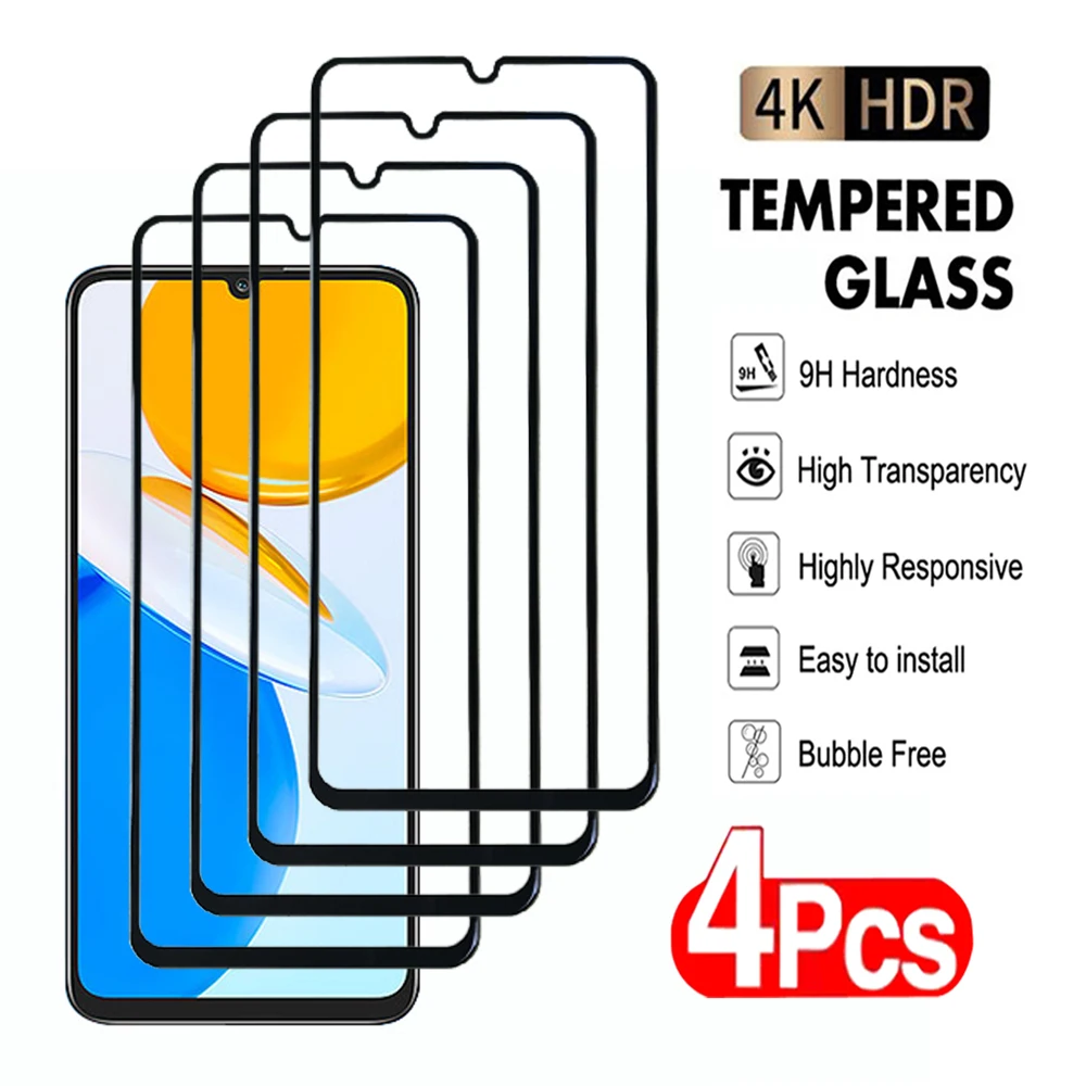 4Pcs Screen Protector For Honor X6 X7 X8 X9 50 70 90 Lite 4G 5G Tempered Glass Honor 50 SE 80 GT X6a X7a X8a X8b Protection Film