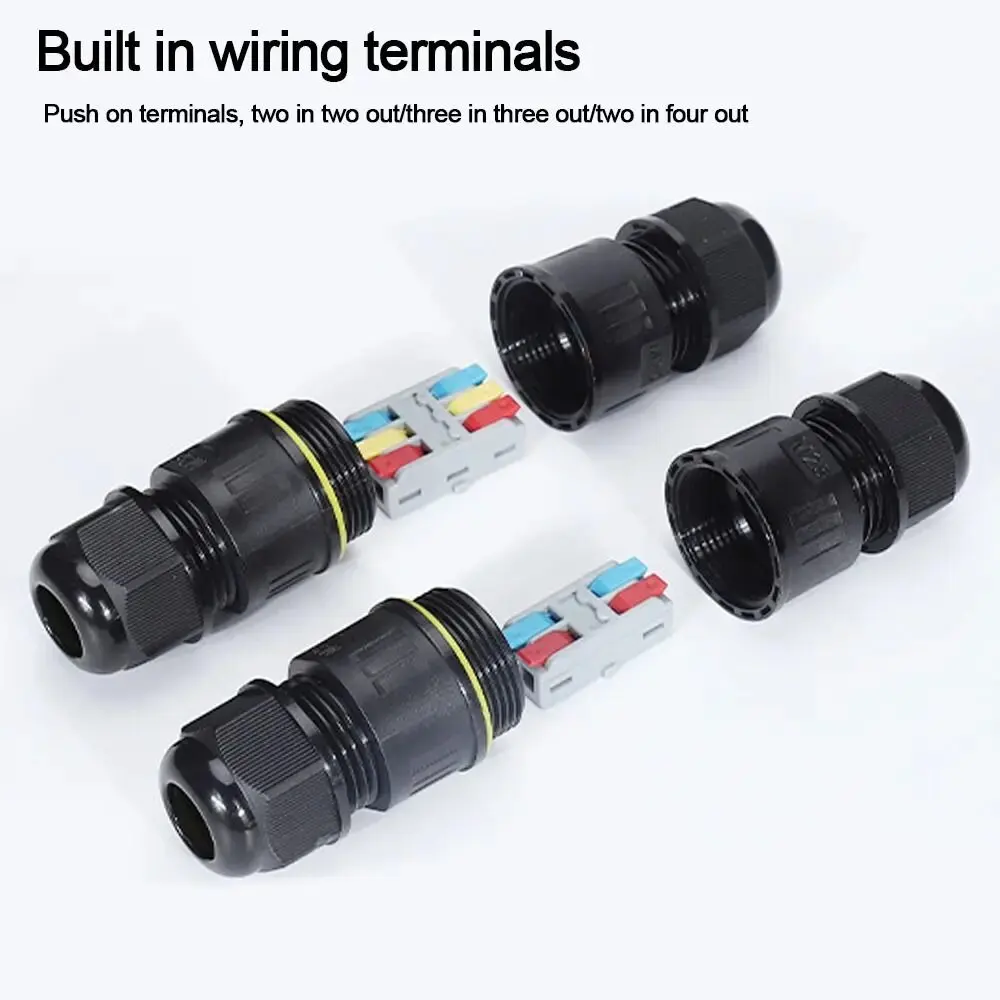 

1PCS IP68 M25 Straight Cable Connector 2/3 Core 9~12 Docking Fast Terminal Waterproof Outdoor Electric Wire Connectors For LED