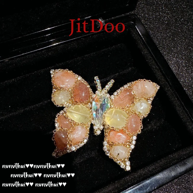 

JitDoo Butterfly Dragonfly Christmas Trees Brooch for Women Zircon Breast Pin Color Corsage Ladies Party Dress Ornaments Jewelry