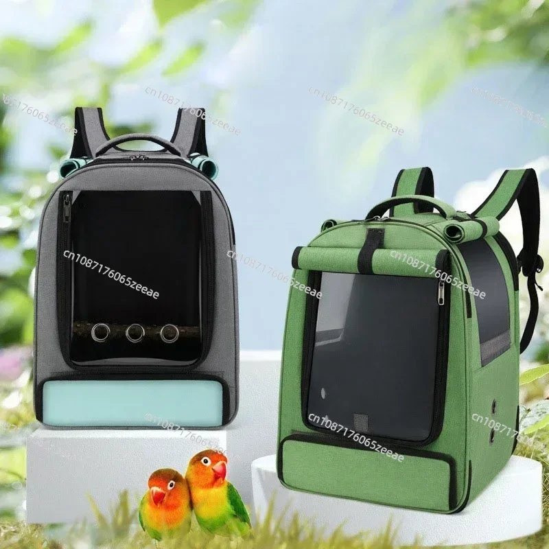 Outdoor Carrying Cage Pet Parrot Backpack Suit Cat Dog Travel Waterproof Breathable Carrier Bird Canary Transport Bag Birds Supp