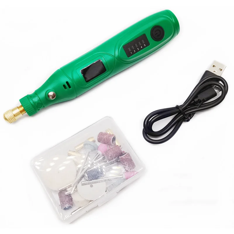 Mini moedor elétrico ajustável usb recarregável sem fio micro polidor rotativo diy furadeira elétrica 508 bateria