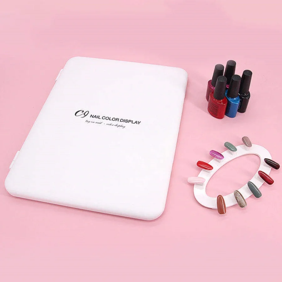 Nail Color Swatch Book with Detachable Nail Art Display Board. Nail Color Book with Replaceable Nail Tips and Color Swatch Clips. Nail Polish Display Book