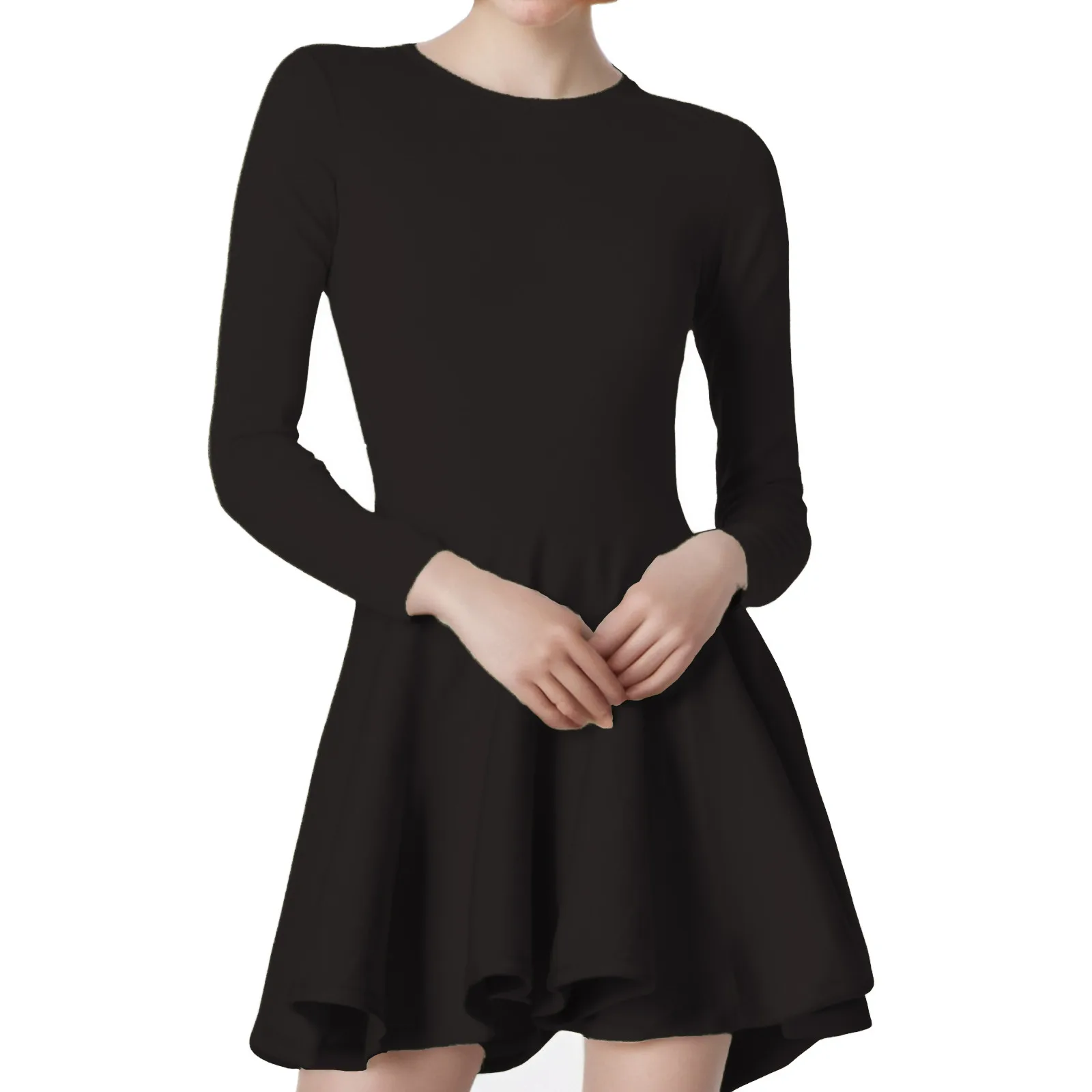 Elegant Solid Knit Dress Women Autumn Winter Casual Long Sleeve A-line Evening Dresses Female Korean Sexy Mini Dress