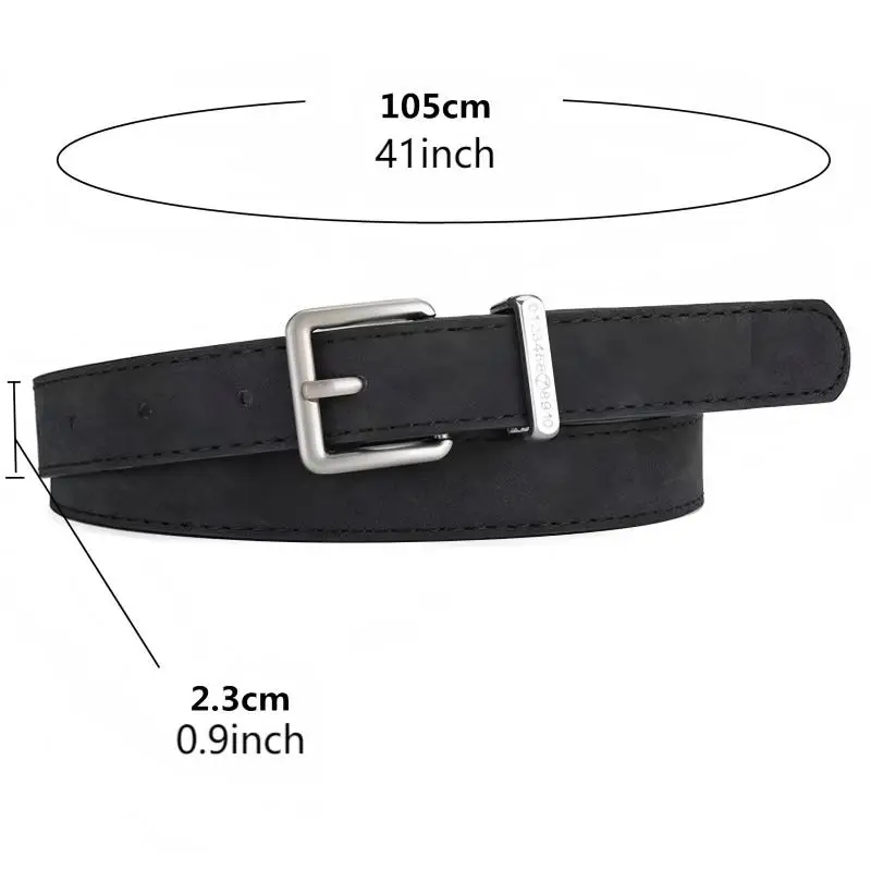Retro frosted belt for women's summer versatile trend silver needle buckle digital fashion personalized decoration belt