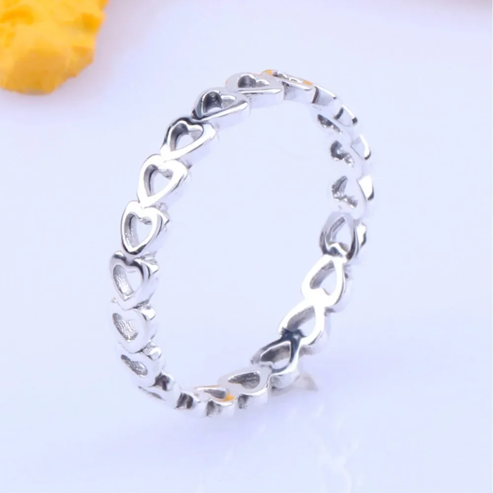 Bagues en argent regardé 925 pour femme, coeur creux, bague boutique fine, fête de mariage, cadeau de bijoux à bricoler soi-même, nouveau, 03/Wear, 2024