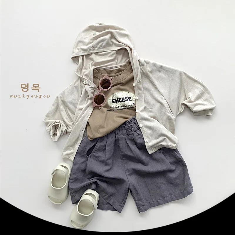 Children's Thin Sun Protection Clothing for Summer Boys Girls Korean Version Air-conditioned Cardigan Children's Simple Jacket