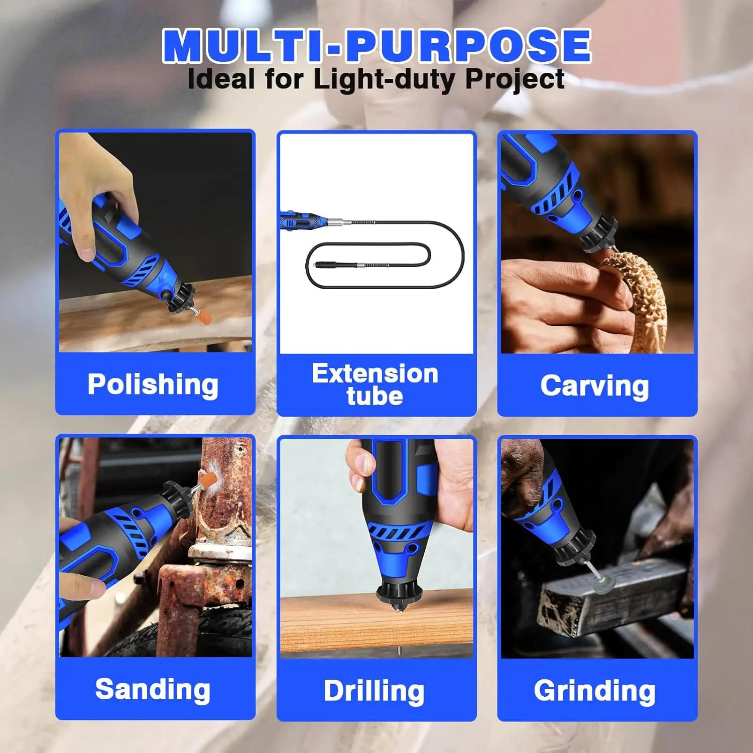 300W Power Electric Rotary Tool With 80pc Accessories Mini Rotary Multi-Tool Kit,6Variable Speed Electric Grinder Set