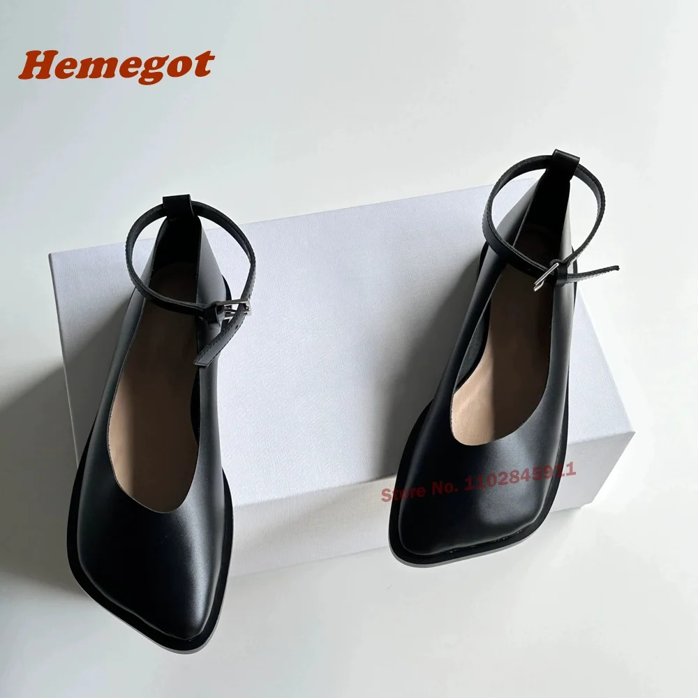 Oblique Toe Ankle Strap Pumps Flat with Buckle Mary Jane Shoes Genuine Leather Newest 2024 Summer Casual Elegant Shoes Luxury