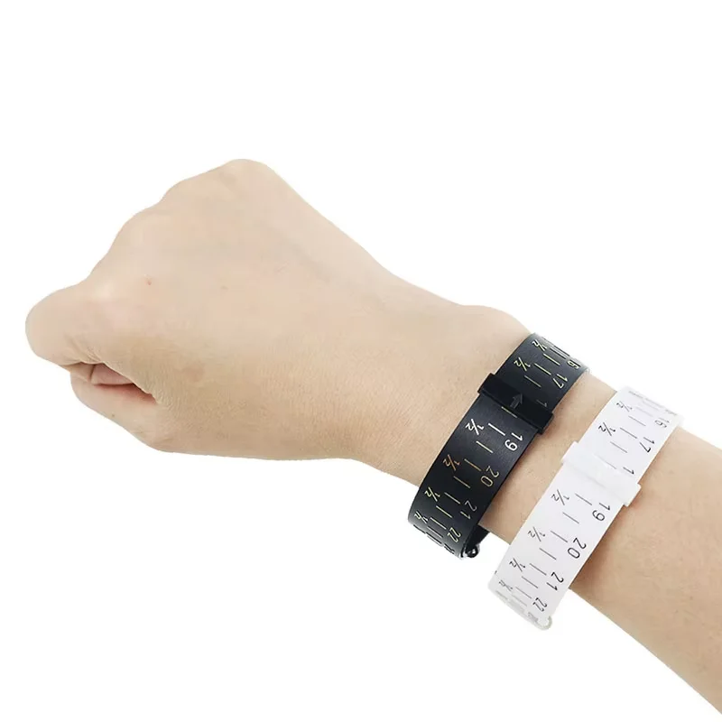 Plastic 5-10 Inch/15-25cm Bracelet Sizer Black/White Wrist Sizer Measuring Gauging Tools Jewelry Measuring Tool
