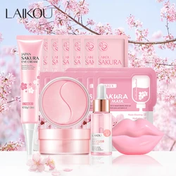 LAIKOU Sakura Facial Cleansing Skincare Set Moisturize Beauty Health Eye Mask Lip Mask Korean Facial Care Products Kit