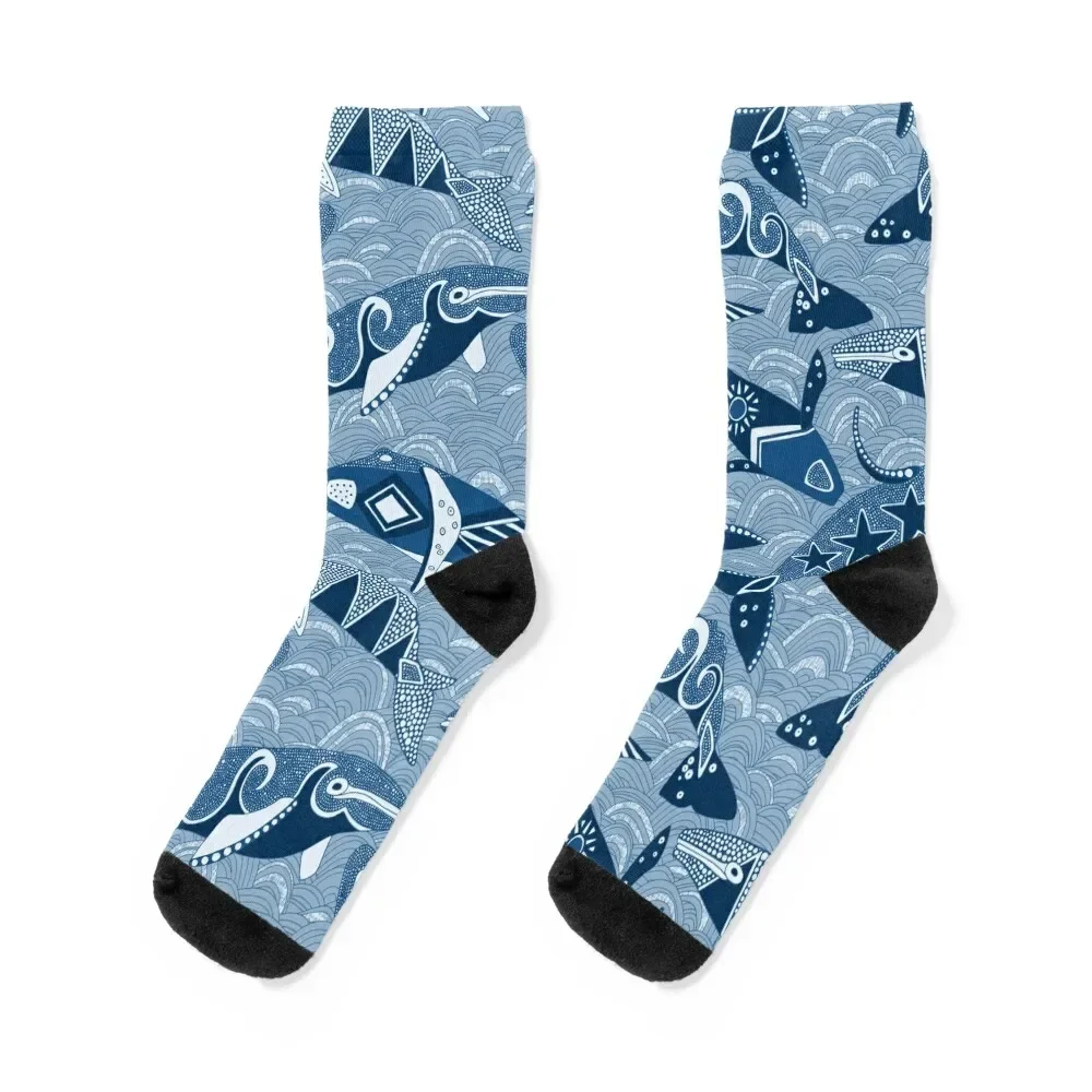 

Alaskan whales classic blue Socks new in's anti-slip Men's Socks Women's