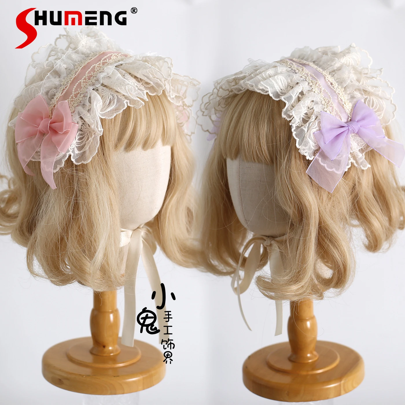 

Original Sweet Cute Ballet Style Princess Lolita Headbands Lace Patchwork Bow Elegant Versatile Hair Accessories Women Headwears