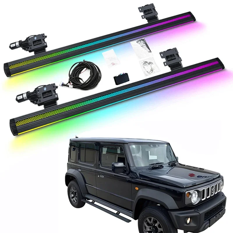 LED الإضاءة الملونة الطاقة الكهربائية تشغيل مجلس خطوات جانبية كهربائية لسوزوكي جيمي 2019-2025