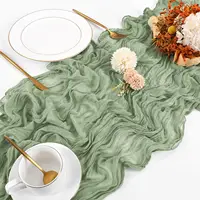108"×17" Cheese Cloth Table Runner, Boho Gauze Table Runner for Wedding Party Bridal Shower Holiday Dining Table Decoration 6