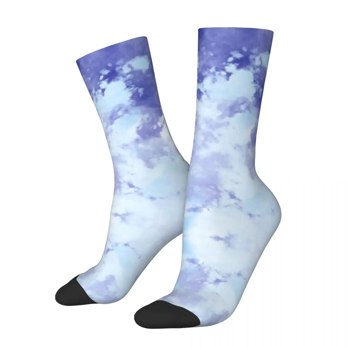 Fashion Tie Dye Blues Watercolor Basketball Socks Polyester Long Socks for Women Men