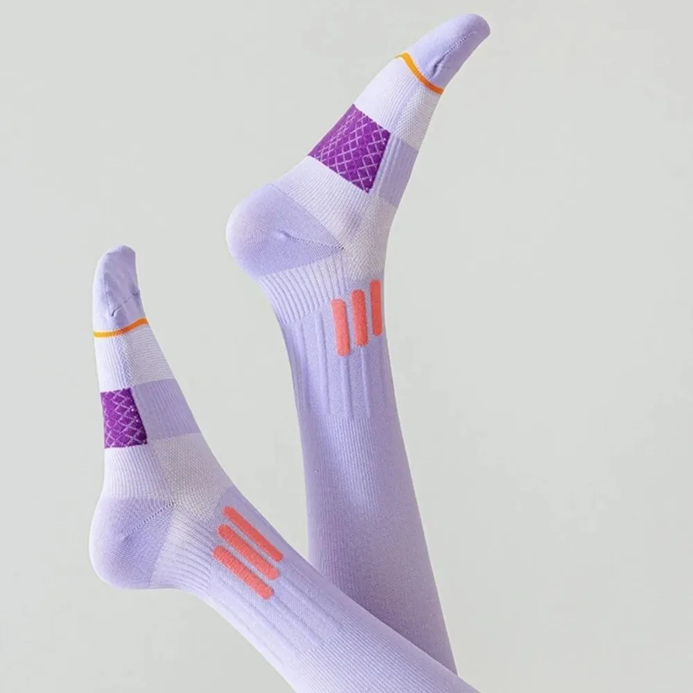 

New Compression Fitness Long Tube Socks Elastic Anti-slip Sport Leg Pressure Sock Beautiful Calf Sock For Running Jump