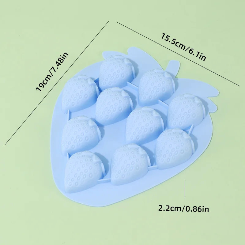 3D Strawberry Ice Cube Silicone Mold Baking Mold Chocolate Candy Mold Clay Resin Handmade Mould Party Cupcake Decorating Tools