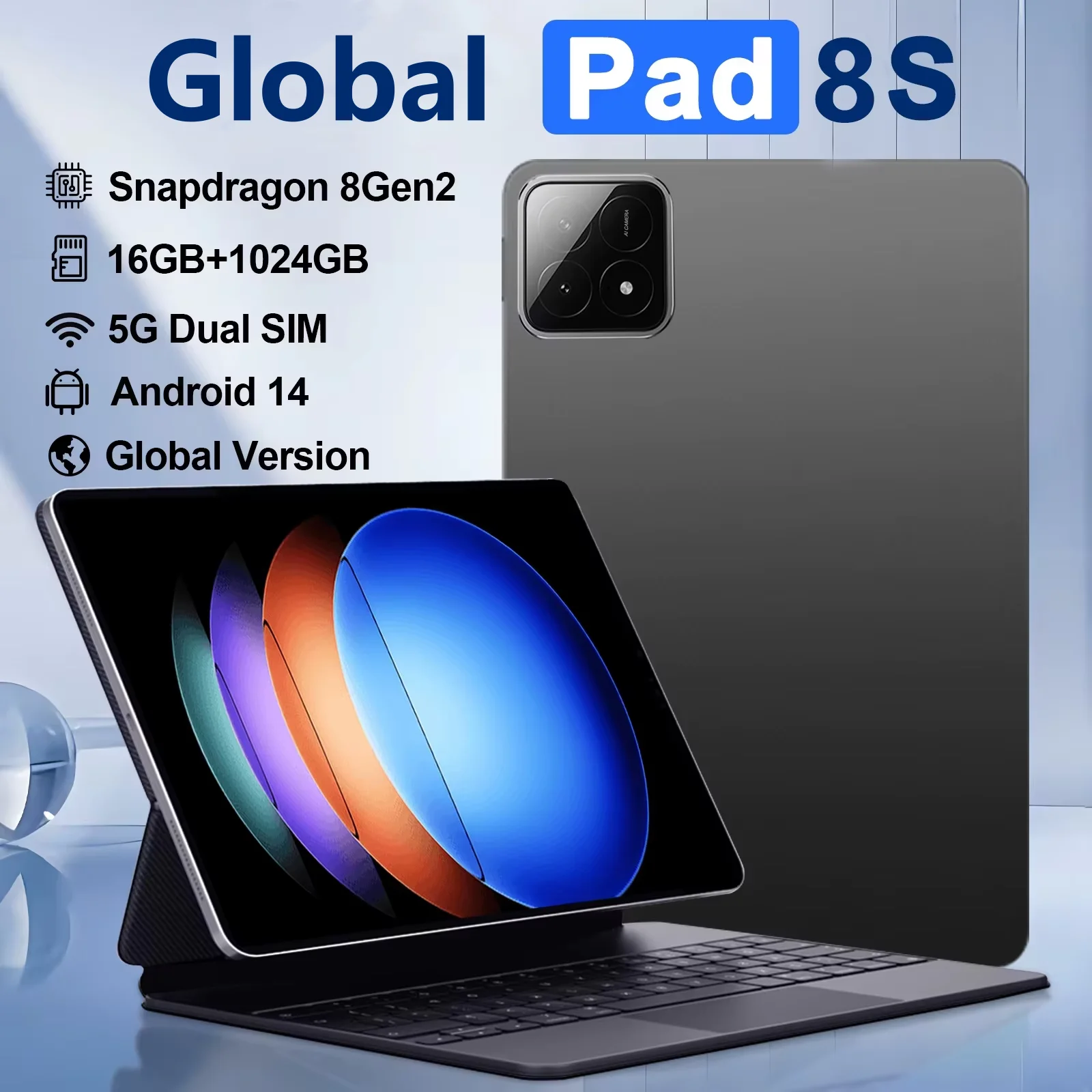 Neue xioami pad 8s pro globale version tablet android 14 snap dragon 8 gen2 16gb 1tb gps 5g wifi dual sim hd tablette pc