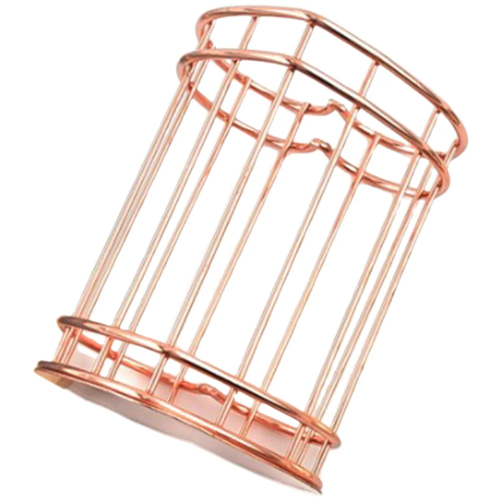 Iron Heart Pen Holder Cosmetics Bucket Container Woven Storage Basket Wire Pencil for Desk Office Accessories Brush Pot