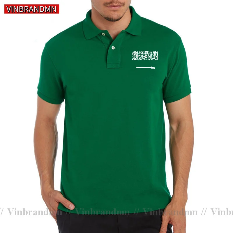 Saudi Arabia Men Polo Shirts ARABIA Flag Printed Short Sleeve Cotton Shirts Summer Fashion Classic Polo Shirt New Casual Clothes
