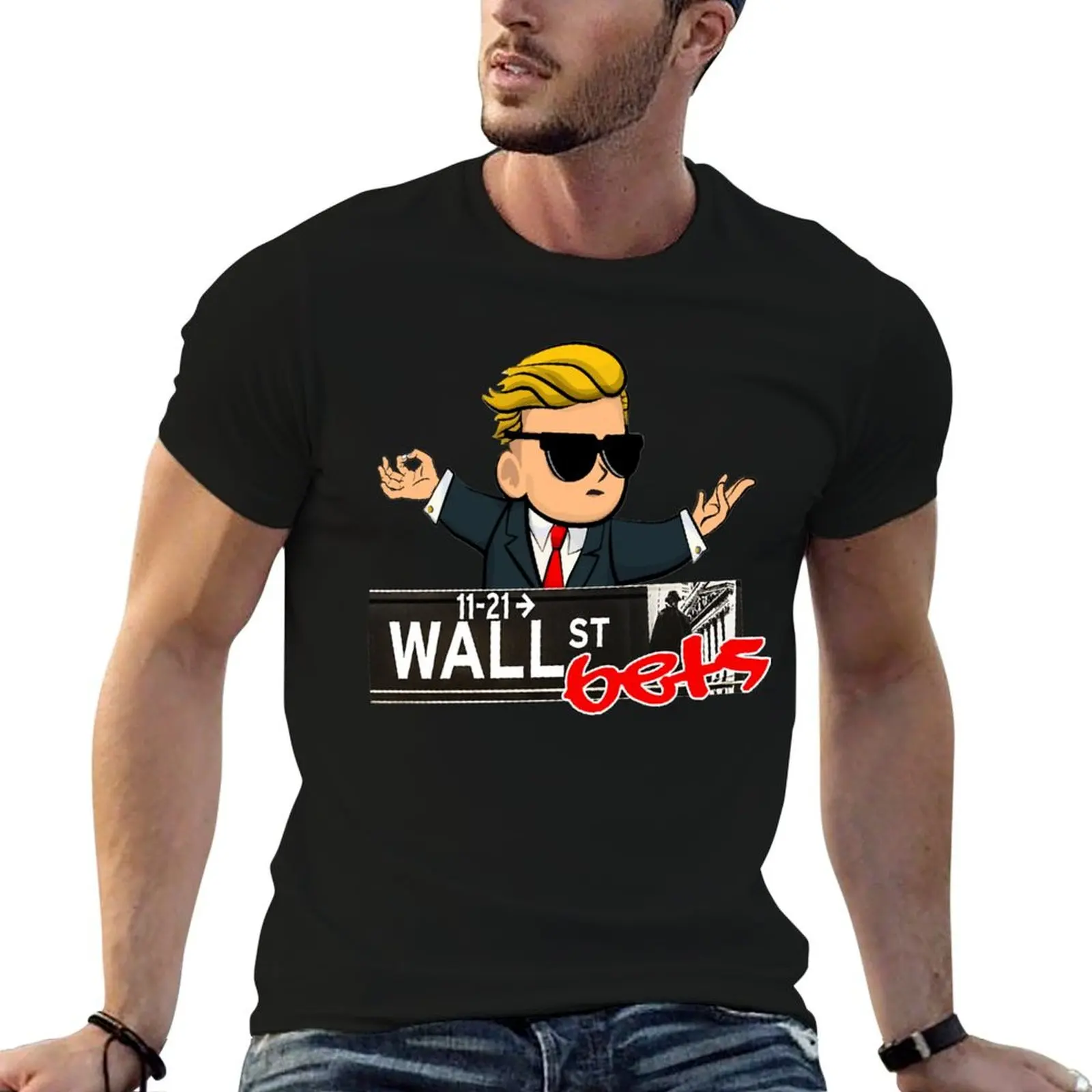 Wallstreet Bets Funny Investing tee giftinvesting Wallstreetbets appareal Classic T-Shirt Festive Simple T-Shirt