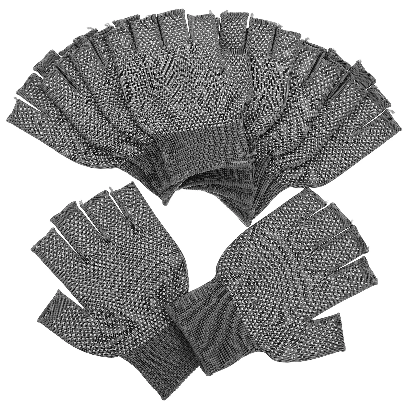 

5pcs Fingerless Work Gloves Men Women Non-Slip Winter Warm Breathable Anti-Slip Grip For Driving Cycling Repair Tasks