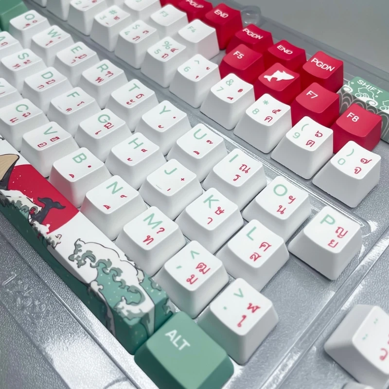 

Durability Coral Sea Keycap Set for Mechanical Keyboards XDA/OEM Keycaps Thai,Japanese,Korean,Chinese,Arabic Language