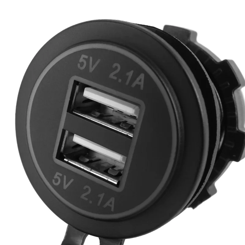

【Элегантный дизайн】8X 5V 4.2A Dual 2USB зарядное устройство адаптер розетка для 12V 24V автомобиля мотоцикла (синий)