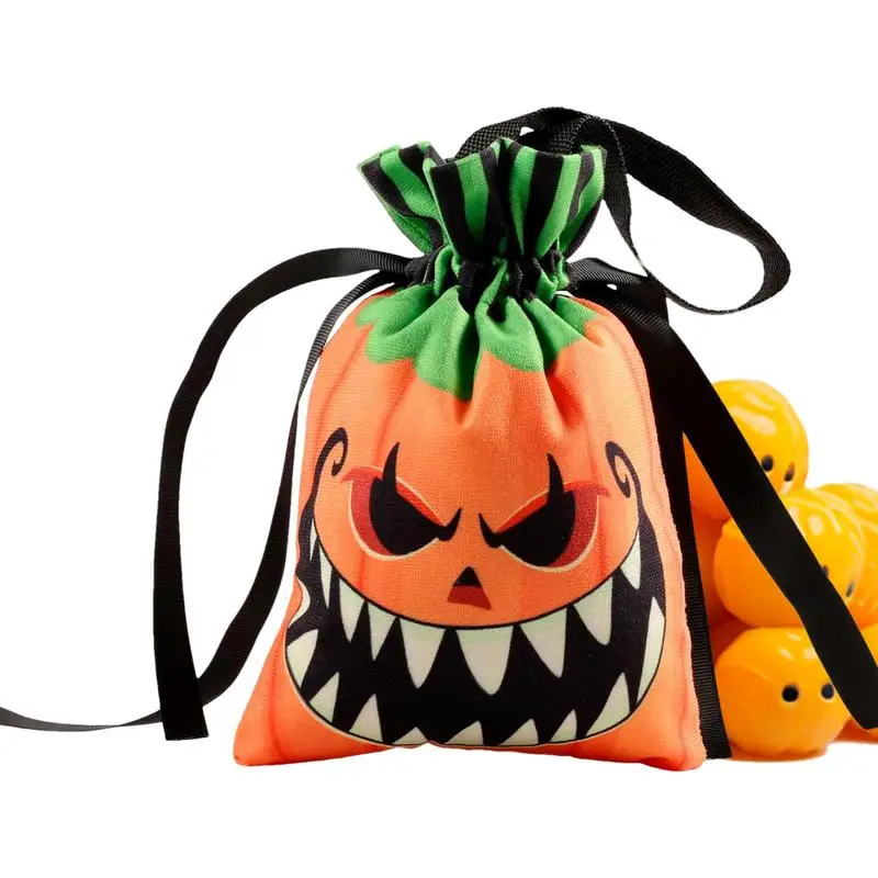 Halloween Party Favor Bags Ghost Pumpkin Theme Candy Bags Halloween Candy Goodie Bags Cloth Jute Sack Goody Bags For Party