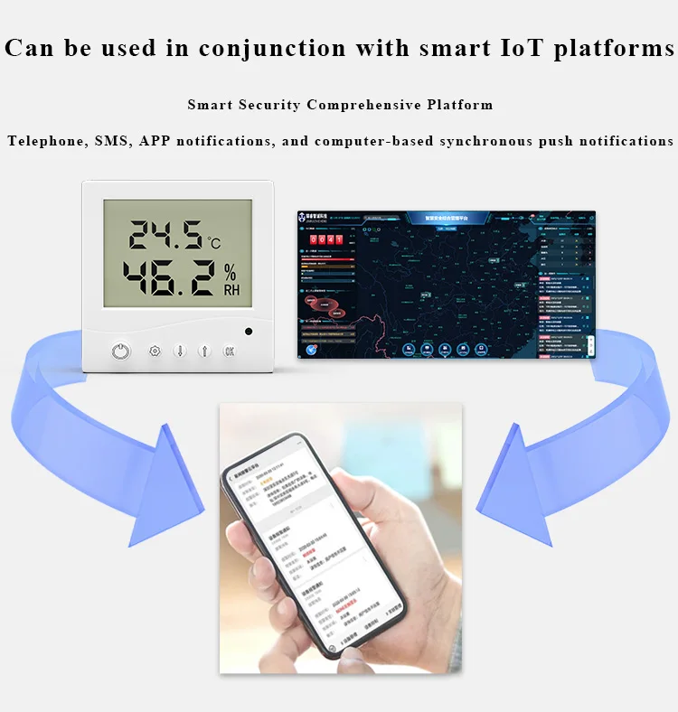 Installazione semplice per uso domestico sensore trasmettitore di temperatura e umidità dell'aria sensori di temperatura ad alta precisione