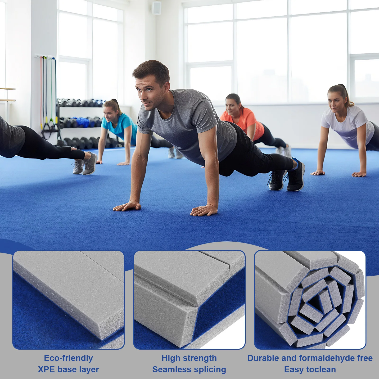 

Folding Gymnastics Mat 118.11x70.87x1.57in Roll-Up Carpet Training Floor with Grippy Surface for MMA Cheerleading and Fitness