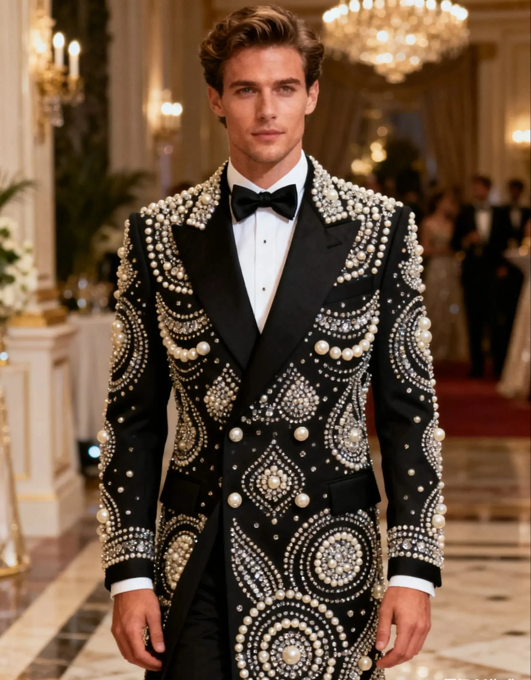 

Блестящие мужские костюмы с кристаллами и бисером, индивидуальные комплекты из 2 предметов, мужские пиджаки для жениха, ropa hombre, длинное пальто, брюки, смокинг для свадебной вечеринки