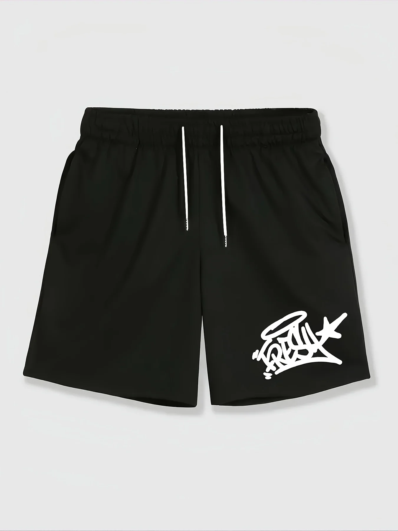 

Мужские повседневные летние шорты с эластичным поясом и шнурком - легкая эластичная трикотажная ткань