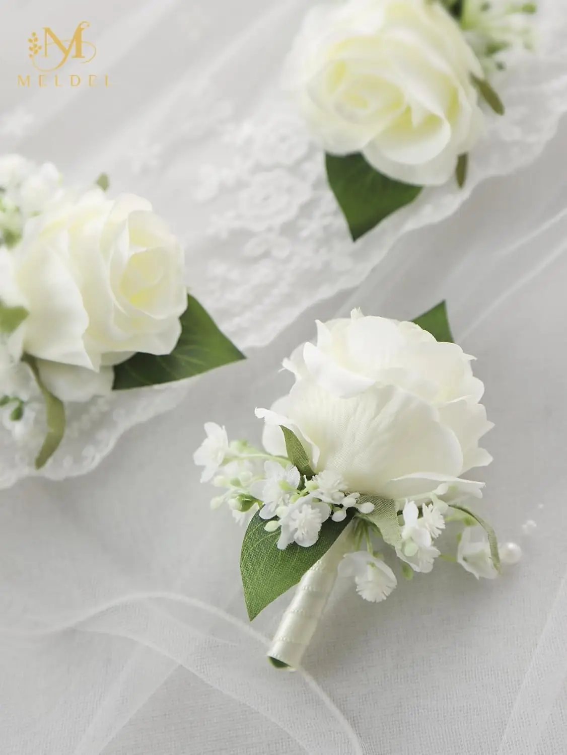 مجموعة من 6 قطع، رفقاء العريس وأفضل رجل العروة لحفلات الزفاف، العروة الوردية لحفل الزفاف للرجال