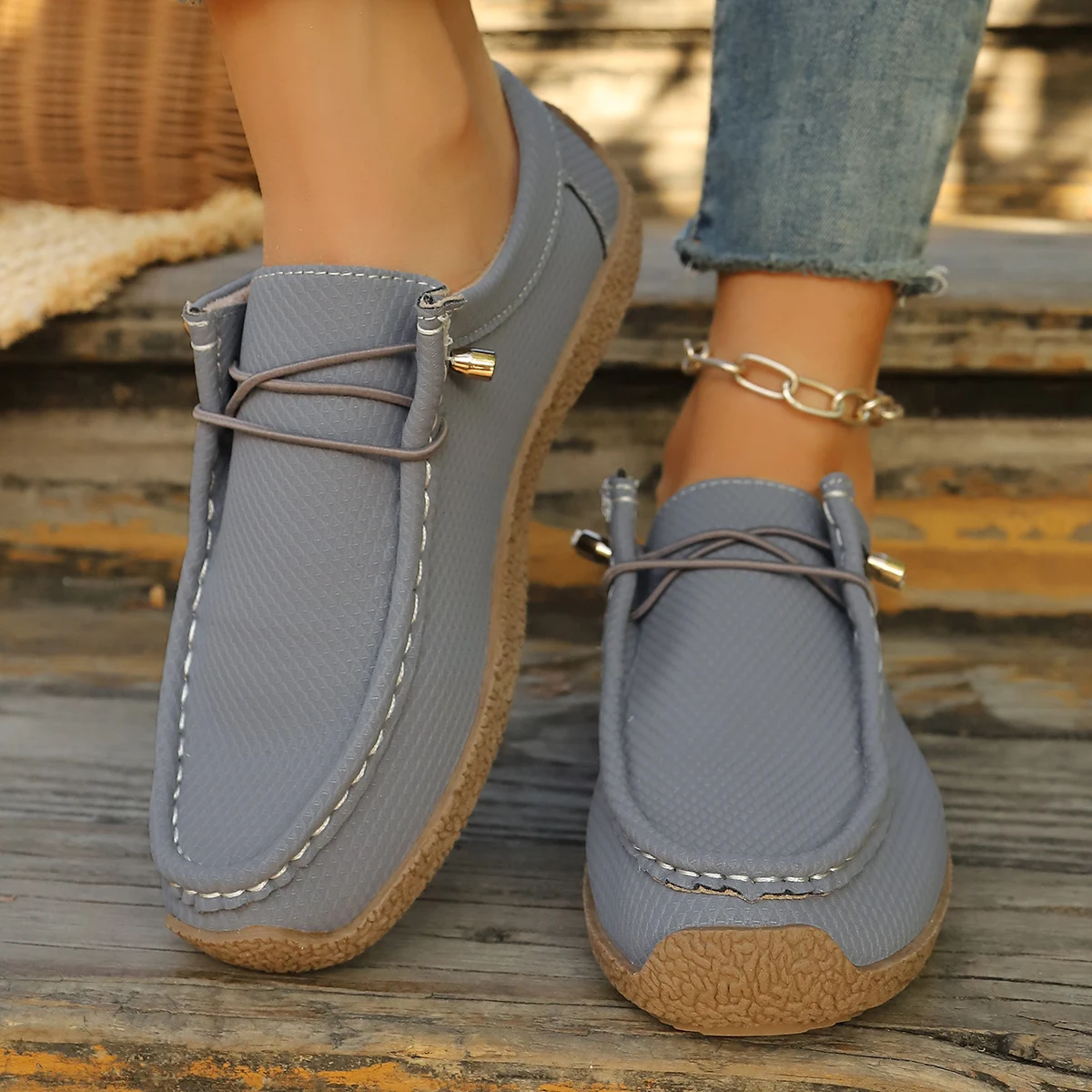 

New Arrival Solid Color Simple Slip-On Casual Versatile Outdoor Women's Loafers Comfortable All-Day Footwear