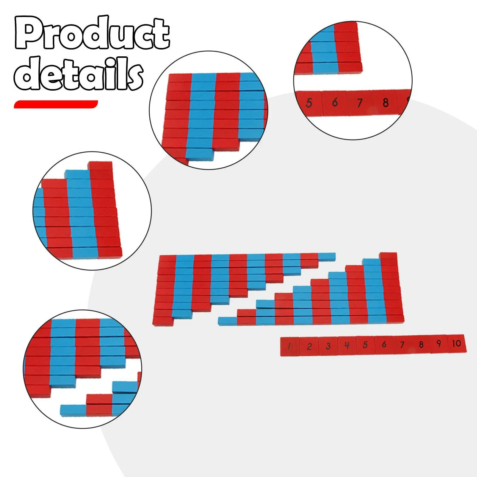 Varillas numéricas pequeñas, juguetes matemáticos, materiales para niños, prácticas varillas numéricas matemáticas
