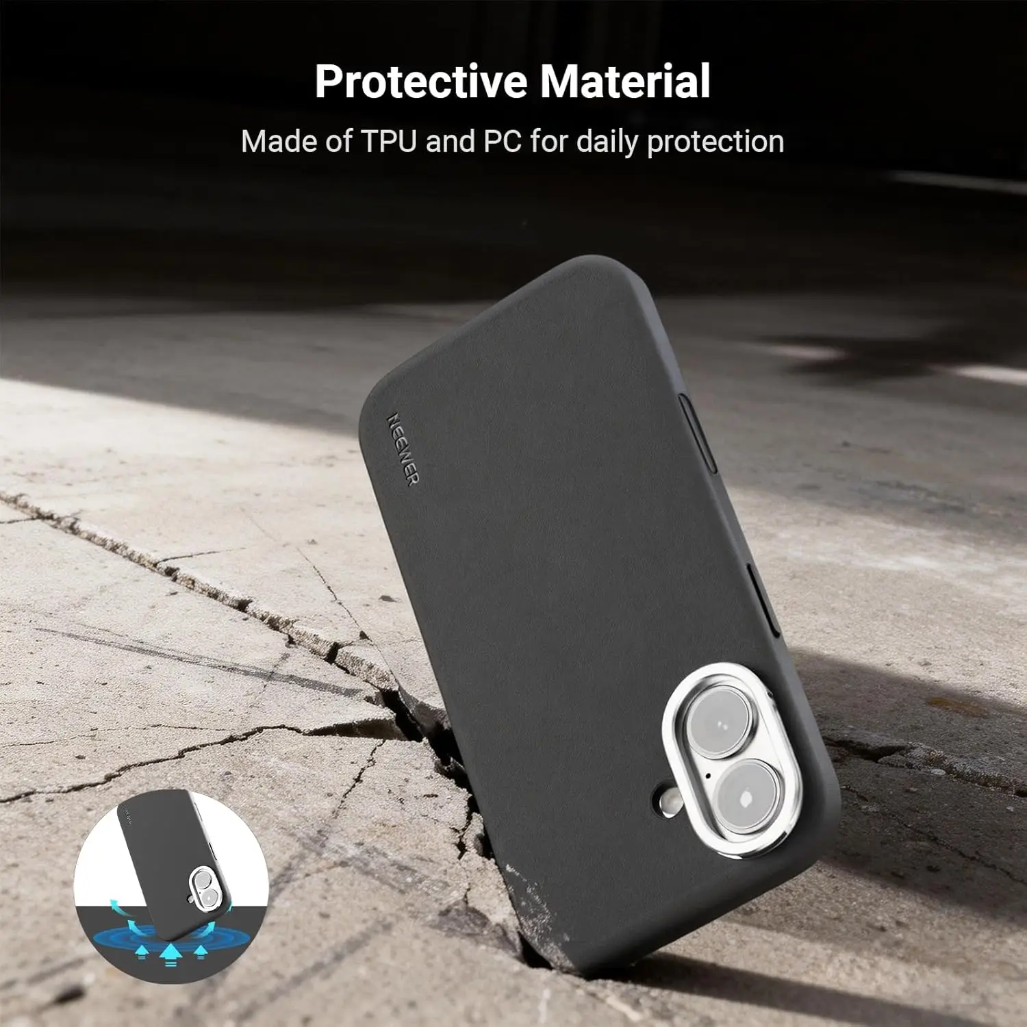 NEEWER Modulare Schutzhülle aus TPU/PC mit 67mm Filterring, 17mm Objektivrückplatte, für Moment MagSafe iPhone 17 – Detail 3