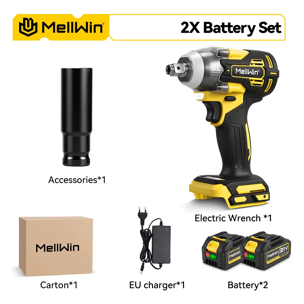 MELLWIN Borstelloze 520N · m Multi-elektrische boorset 3IN1 Elektrische slagmoersleutel Schroevendraaier Elektrisch gereedschap voor Makita 18V batterijpin