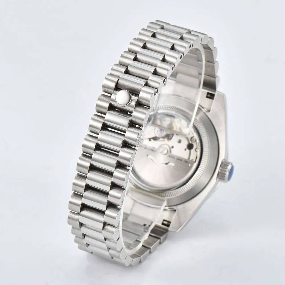 Creative Men's 36mm/39mm/40mm Miyota 8285 Double Calendar Blue luminous automatic Mechanical watch 8285